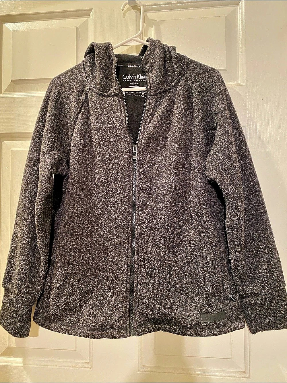 Calvin Klein Performance Full-Zip Fleece Hoodie Gray